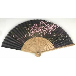 和柄おしゃれ名入れ扇子　女性レディース用（桜／さくら・サクラブラックブラウン）22cm59352-1...