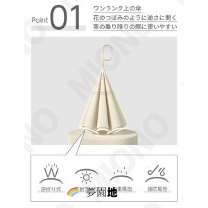 【逆さ傘】【ワンタッチ/手動 晴雨兼用 自立式...の詳細画像2