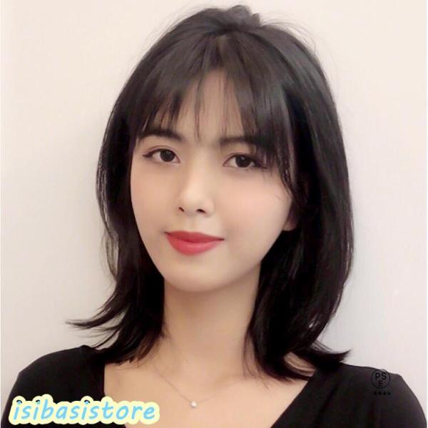 ウィッグ 自然な人毛100%フルウィッグ 人毛 自然 医療用 円形脱毛症 ボブ ミディアム ショート...