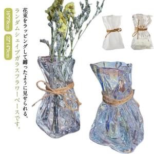 ランダムシェイプ おしゃれ 小さい 花器 デザイン オーロラ フラワーベース ガラス かわいい 北欧 一輪挿し 花束 生花 ドライフラワー 可愛い イ｜raimu