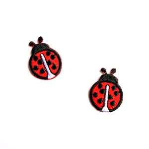 アイロンワッペン【てんとう虫 2枚セット Ladybug】アメリカ 刺繍 アップリケ 小