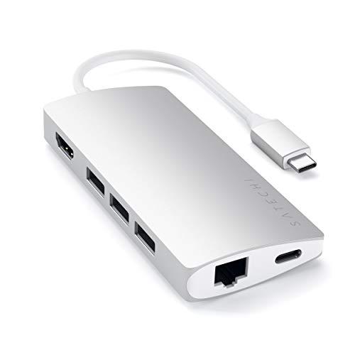 Satechi V2 マルチ USB-C ハブ 8-in-1 (シルバー) 4K HDMI(60Hz...