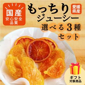 ドライフルーツ もっちりジューシー 自由に選べる3種セット 国産 柑橘 セミドライ 半生 プレゼント ギフト おやつ 美容 健康 メール便 送料無料 げんき本舗