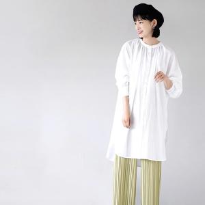ブラウス レディース ボタン チュニック 長袖...の詳細画像2