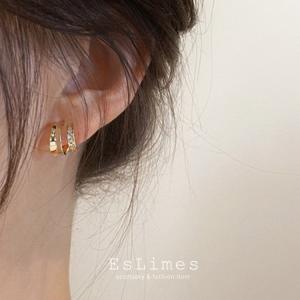 ピアス レディース 2連 ジルコニア ゴールド...の詳細画像1