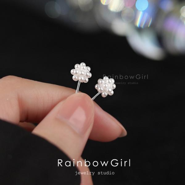 ピアス レディース パール 小ぶり 可愛い ホワイト シルバー925 プラチナ仕上げ 人気 誕生日 ...