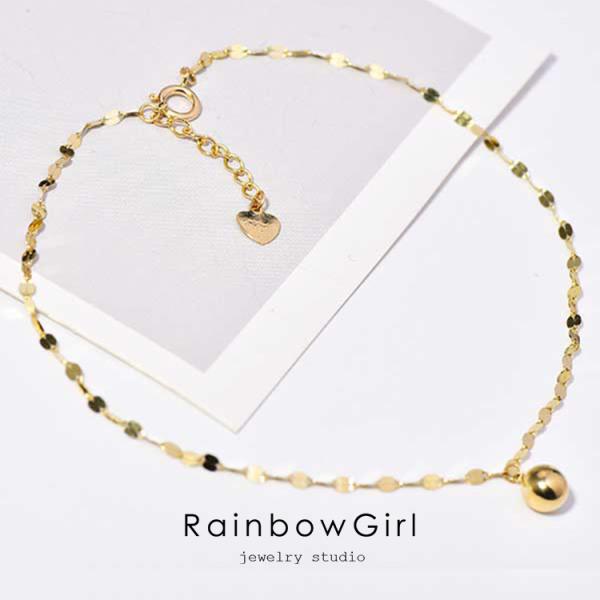 アンクレット レディース ボール シンプル ゴールド シルバー925 k14コーティング ギフト 女...