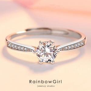 RainbowGirl 指輪 レディース 一粒ダイヤ 0.25カラット 婚約指輪 S