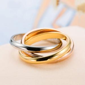 指輪 レディース ステンレス 三色リング 贅沢 シルバー ゴールド ピンクゴール 18KGP レディースアクセサリー 激安 ポイント利用 女性 人気 ポイント利用