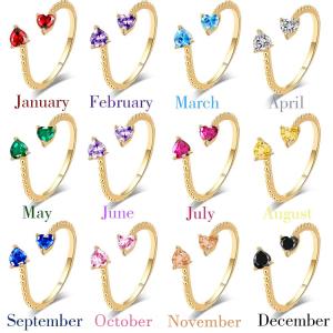 指輪 レディース リング 誕生石 ハート フリーサイズ パワーストーン birthstone ゴールド 彼女 妻 誕生日お祝い ホワイトデーお返し 人気 ポイント利用