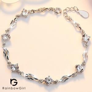 ブレスレット レディース 40代 50代 30代 豪華6粒 ダイヤモンドcz プラチナコーティング シルバー925 20代30代 人気 女性 嫁 娘 母 誕生日 クリスマス