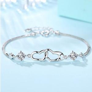 シルバー925 女性に人気 ブレスレットハート 四つ葉のクローバー