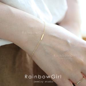 トルコ製 14Kゴールド ブルーアイ ブレスレット 極細チェーン トルコ製