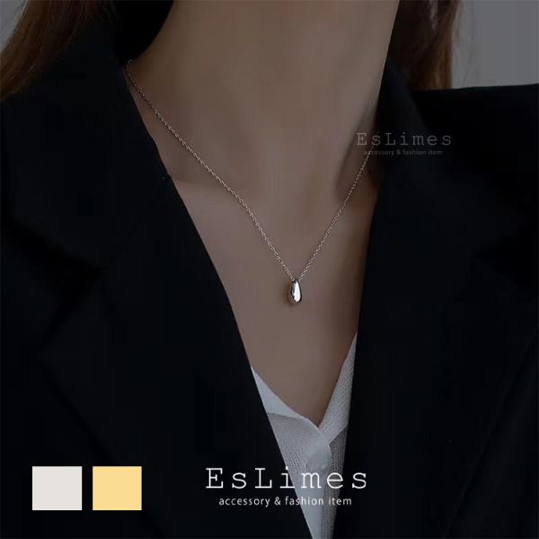 ネックレス レディース しずく 雫 シンプル ステンレス シルバー ゴールド 30代 40代 女性 ...