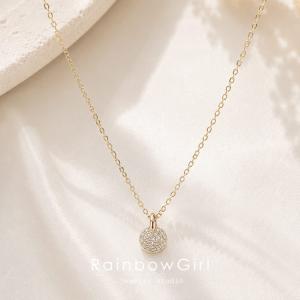 ネックレス レディース 一粒 コイン プレート...の詳細画像1