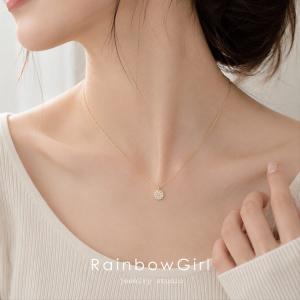 ネックレス レディース 一粒 コイン プレート...の詳細画像5