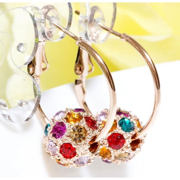 18K RGP ゴールド ダイヤ CZ 彩石 ボール リング ピアス gp4267 お祝い 感謝 新...