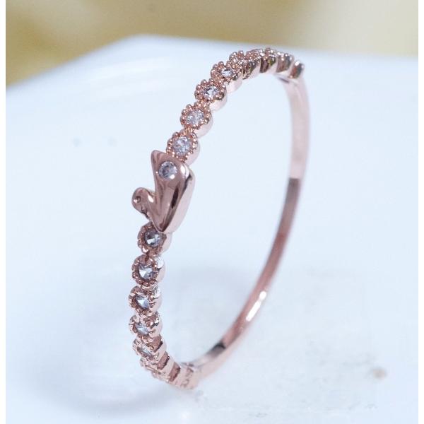 リング 18K RGP ダイヤ CZ ゴールド ハーフエタニティリング　gu1280e  お祝い 感...