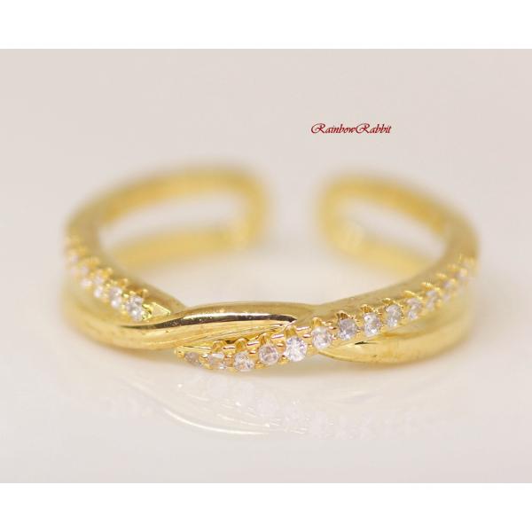 18K RGP ゴールド ダイヤ CZ ハーフ エタニティ リング gu1512e お祝い 感謝 新...