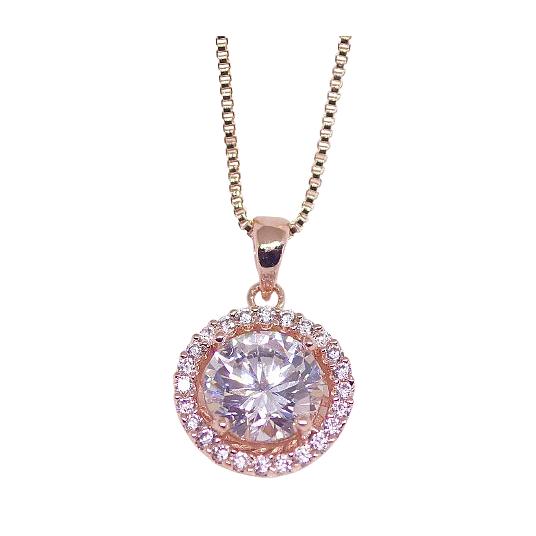 18K RGP ゴールド ダイヤ CZ 太陽 フラワー 一粒 ネックレス pn3797  お祝い 感...