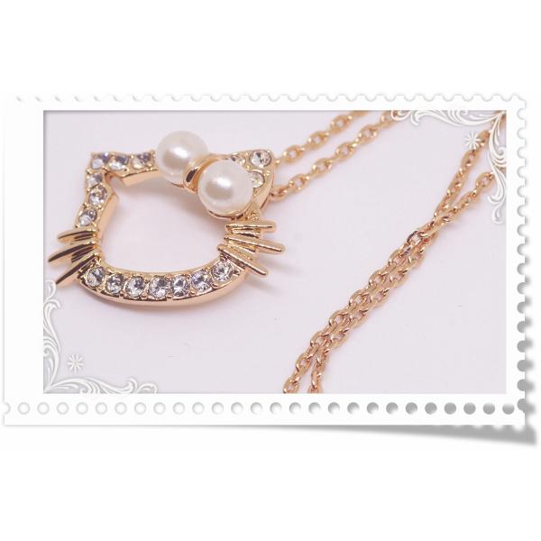 18K RGP ゴールド ダイヤ CZ パール キュート ネックレス pn3824 お祝い 感謝 新...