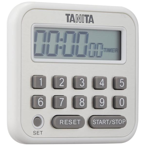 タニタ(Tanita) タイマー マグネット付き テンキー 100時間 ホワイト TD-375 WH...