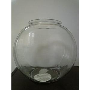 おしゃれなガラス製金魚鉢 太鼓鉢 大（７．６リットル）