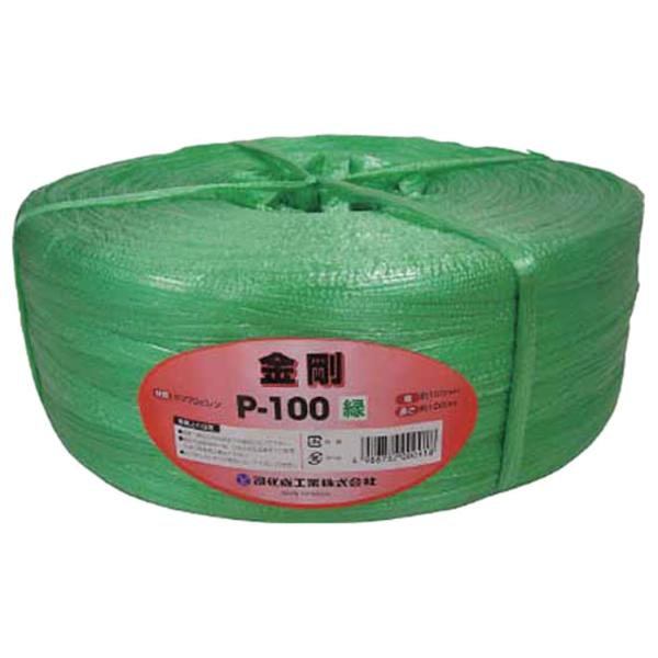 司化成工業 ツカサ 手結束用PP縄(ツカサテープ)P-100GN 緑 P100GN