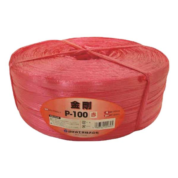 ツカサ 手結束用PP縄(ツカサテープ)P-100R 赤 P100R