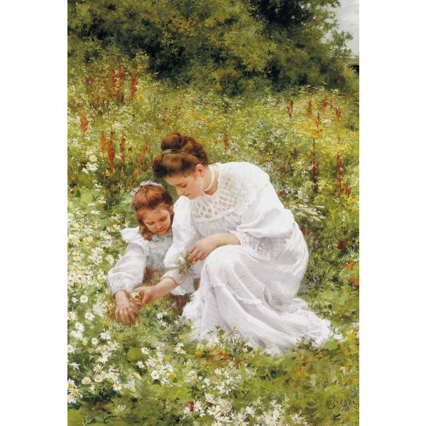 キューティーズ 300ピース ジグソーパズル デイジーを摘む母と子 (ヘルマン・シーガー)(26x3...