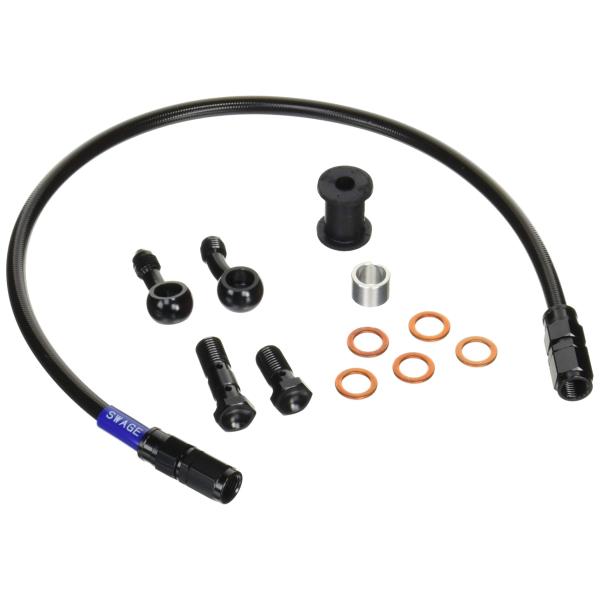 SWAGE LINE(スウェッジライン) リアブレーキホースキット アルミ(ブラック/ブラック) ブ...