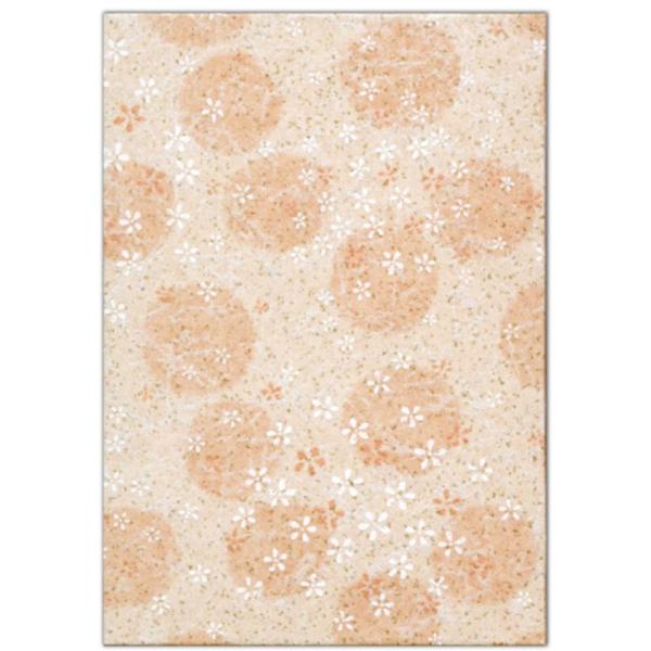 菅公工業 御朱印帳 特殊紙・花紙 集印帳小花柄 だいだい ケ562