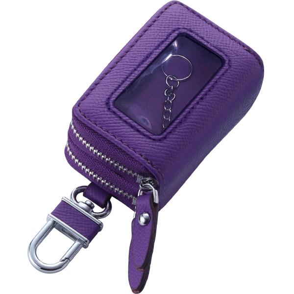 【AWESOME/オーサム】 スマートキーケース クリア窓付きダブルファスナータイプ パープルASK...