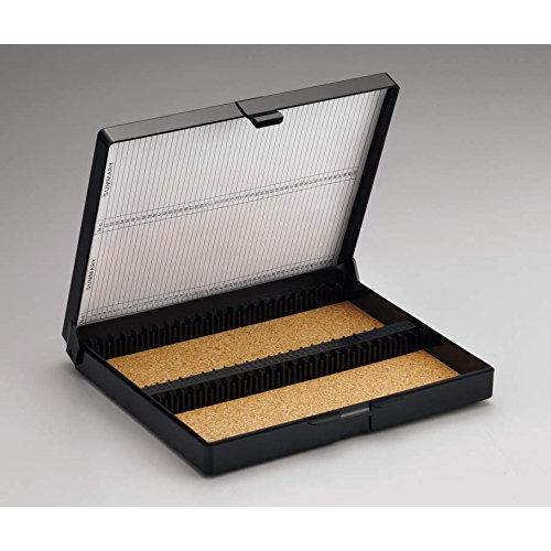 三商（sansyo） プレパラートボックス100枚用 プラスチック製 フタ 黒