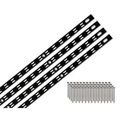 ハイロジック アルミ棚柱 リーフ棚柱 904mm ブラック 棚柱4本入り(ビス付) 98186