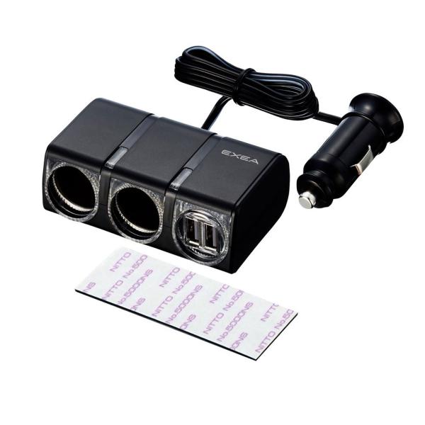 星光産業 車内用品 電源ソケット EXEA(エクセア) USBツインソケット EM-150