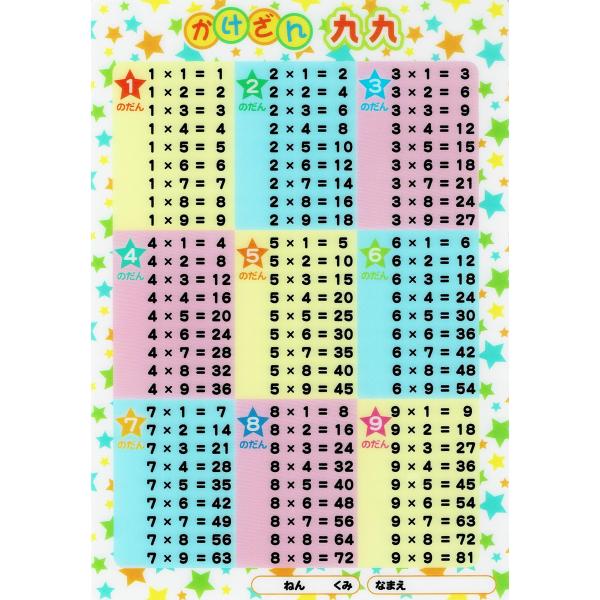 購入特典あり ダイソー B5 下敷き 九九 かけ算 学用品