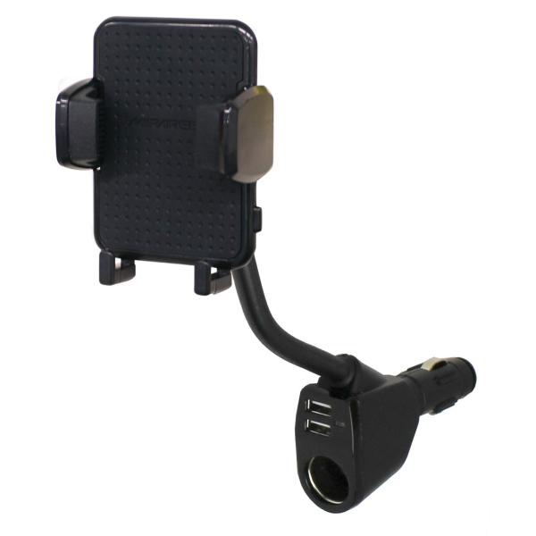 ペルシード(Pellucid) 車内用品 スマホホルダー 手帳型ケース対応 2USB付 フレキシブル...