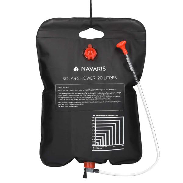 Navaris ポータブルシャワー 簡易シャワー 容量20L - ソーラー 温水 携帯式 水タンク ...