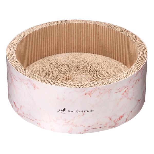 ミュー (mju:) 爪とぎ ガリガリサークル スクラッチャー インテリア マーブル ローズピンク ...