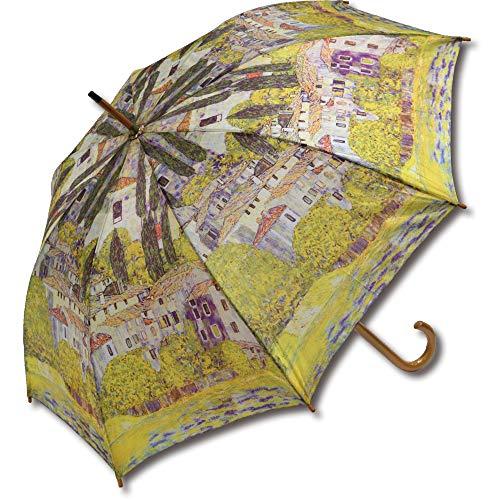ユーパワー 傘 マルチカラー 58cm(親骨長) 木製ジャンプ傘 名画シリーズ クリムト AU-02...