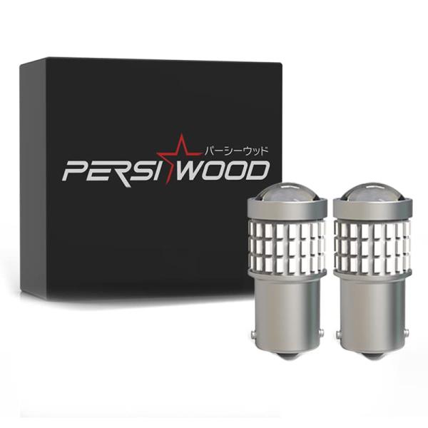 persi wood S25 BA15S ピン角180度 シングル LED レッド 2本 12V 2...