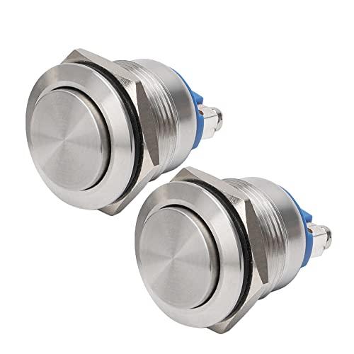 ELECPUPY 2個 モーメンタリ 押しボタンスイッチ オルタネイト 防水スイッチ IP65 ON...