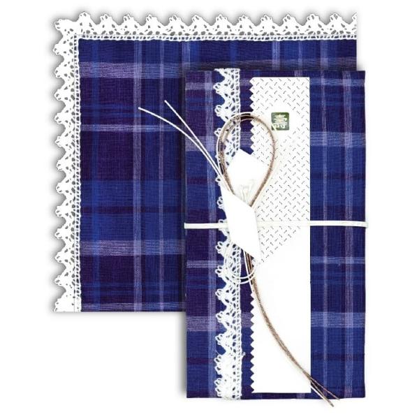 フォーラムアート ハンカチで出来た御祝儀袋「心込袋」 オーガニック 格子 F-802