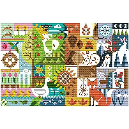 Awesocrafts クロスステッチ スタンプキット フォーシーズン イージーパターン クロスステ...