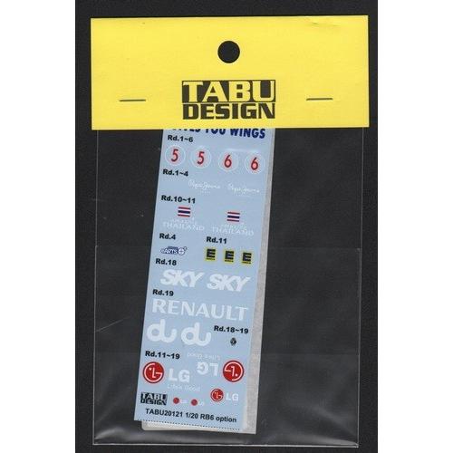 TABU DESIGN TABU20121 1/20 RB6 オプション デカール(タミヤ対応)