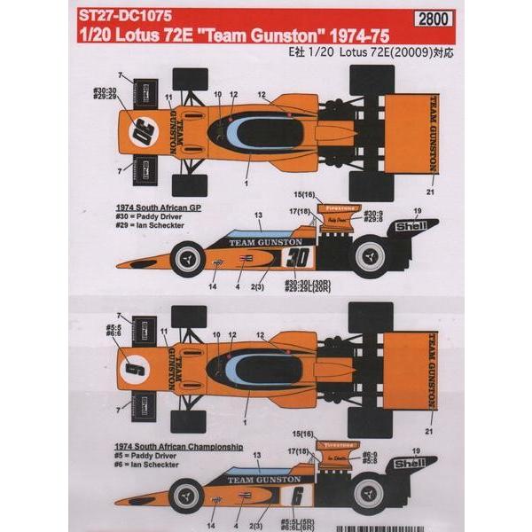 スタジオ27 DC1075 1/24 Lotus 72E 'Team Gunston'1974-75...