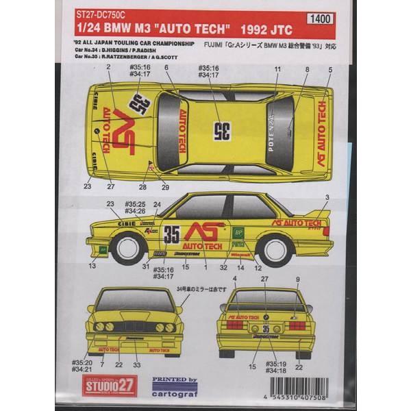 スタジオ27 DC750C 1/24 BMW M3 'Auto Tech' 1992 JTC フジミ...