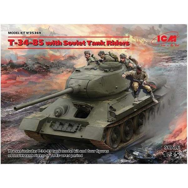 ICM 35369 1/35 ソビエト T-34/85 w/戦車搭乗兵