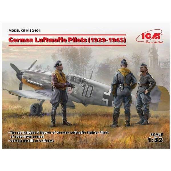 ICM 32101 1/32 WW II ドイツ空軍 パイロットセット 3体